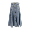 Zimmermann Blue Cotton Midi Skirt - Eljoys Fashion 