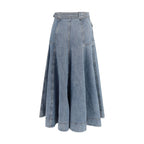Zimmermann Blue Cotton Midi Skirt - Eljoys Fashion 