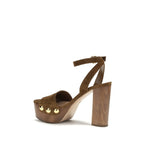 Gianvito Rossi Brown Suede Leather Platform Sandals - Eljoys Fashion 