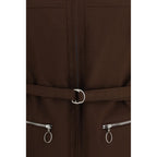 Prada Brown Polyester Full-Length Jacket - Eljoys Fashion 