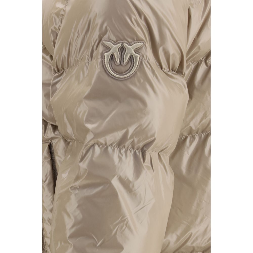 PINKO Beige Polyamide Full-Length Jacket - Eljoys Fashion 