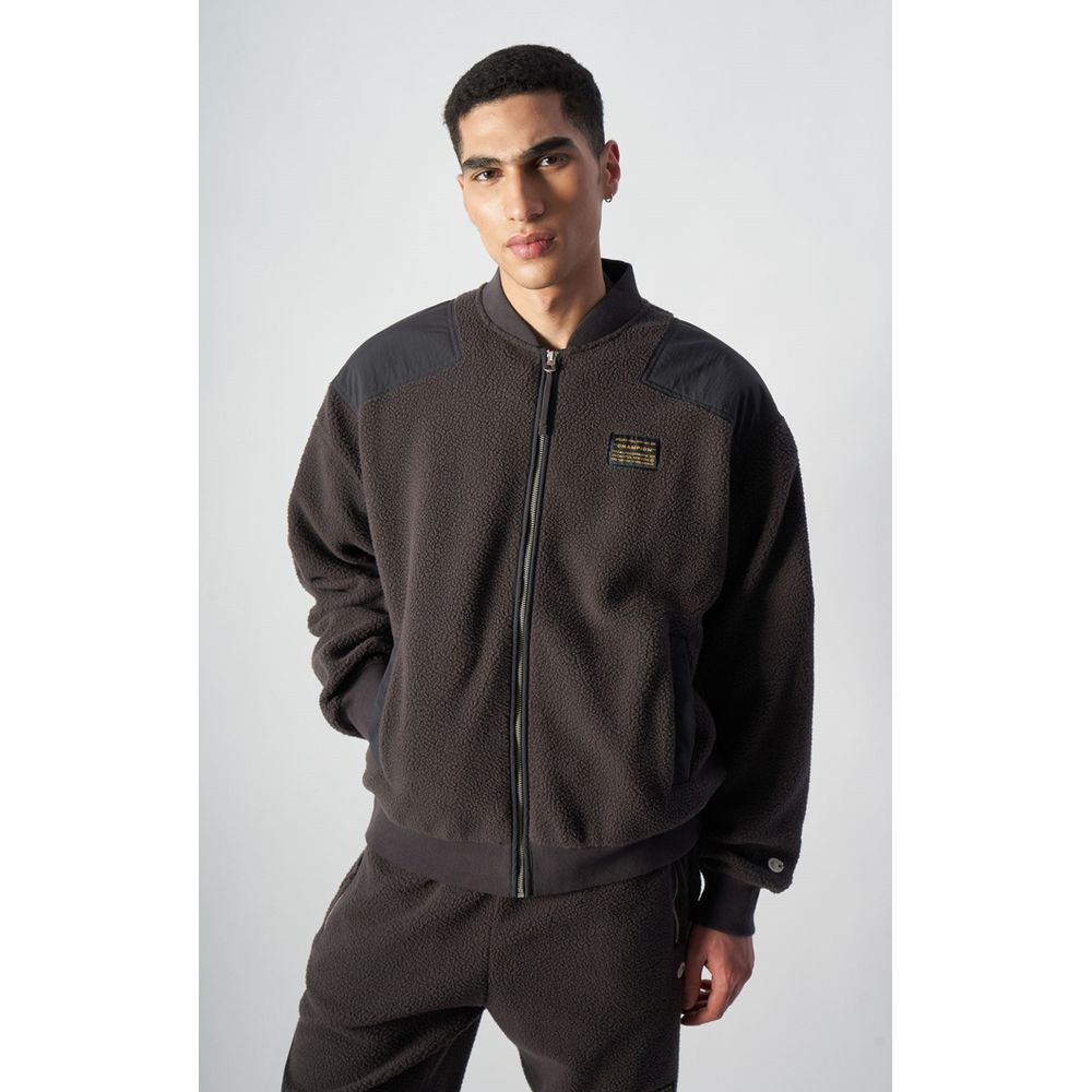 Champion Black Polyester Bomber - Eljoys Fashion 
