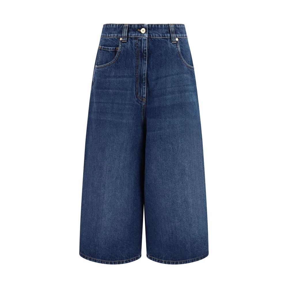 Brunello Cucinelli Blue Denim Shorts - Eljoys Fashion 