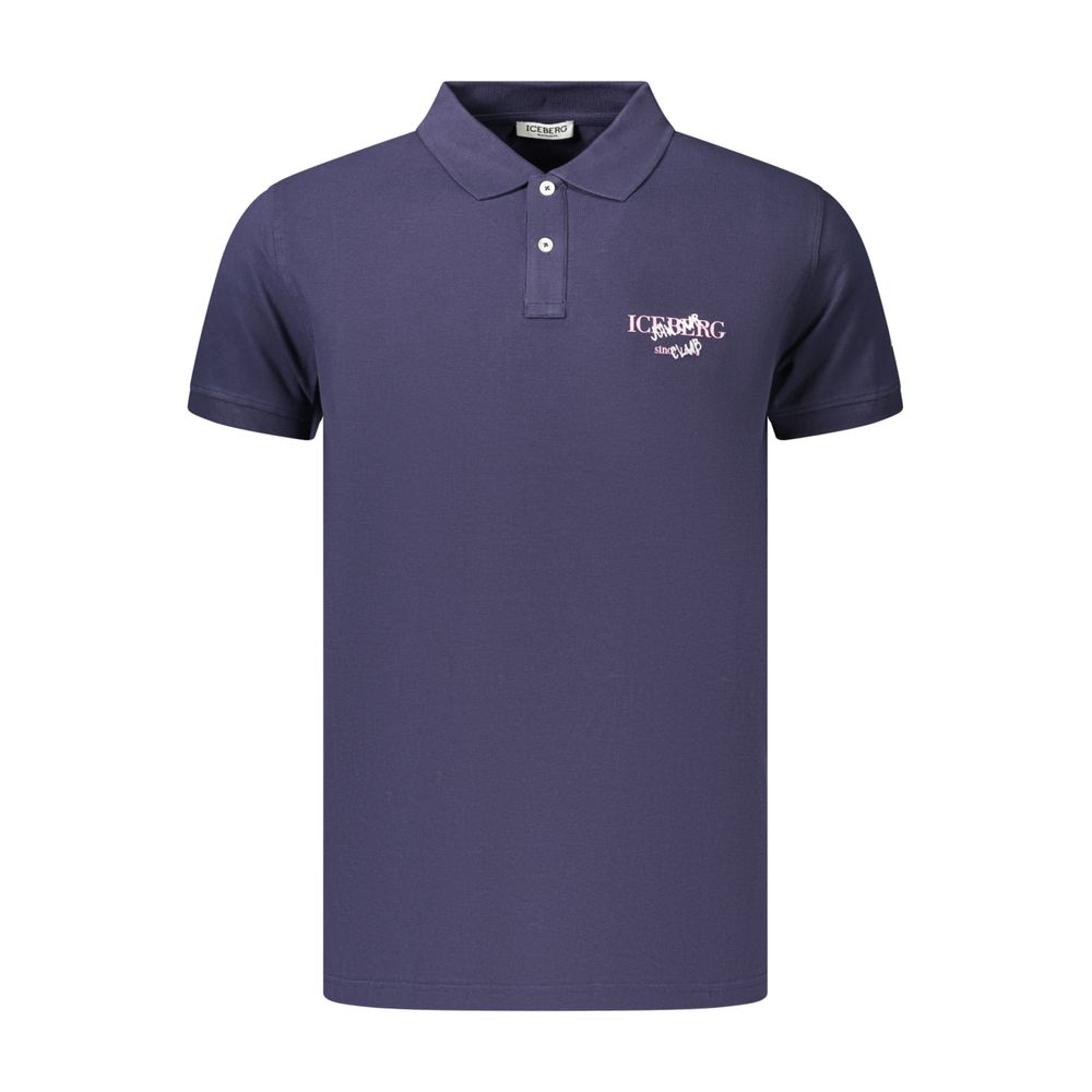 Iceberg Blue Cotton Men's Polo Shirt - Eljoys Fashion 