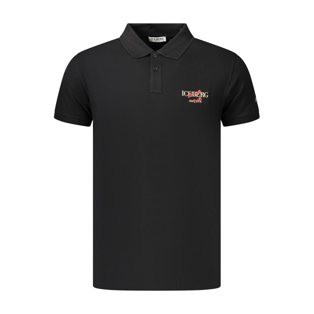Iceberg Black Cotton Men's Polo Shirt - Eljoys Fashion 