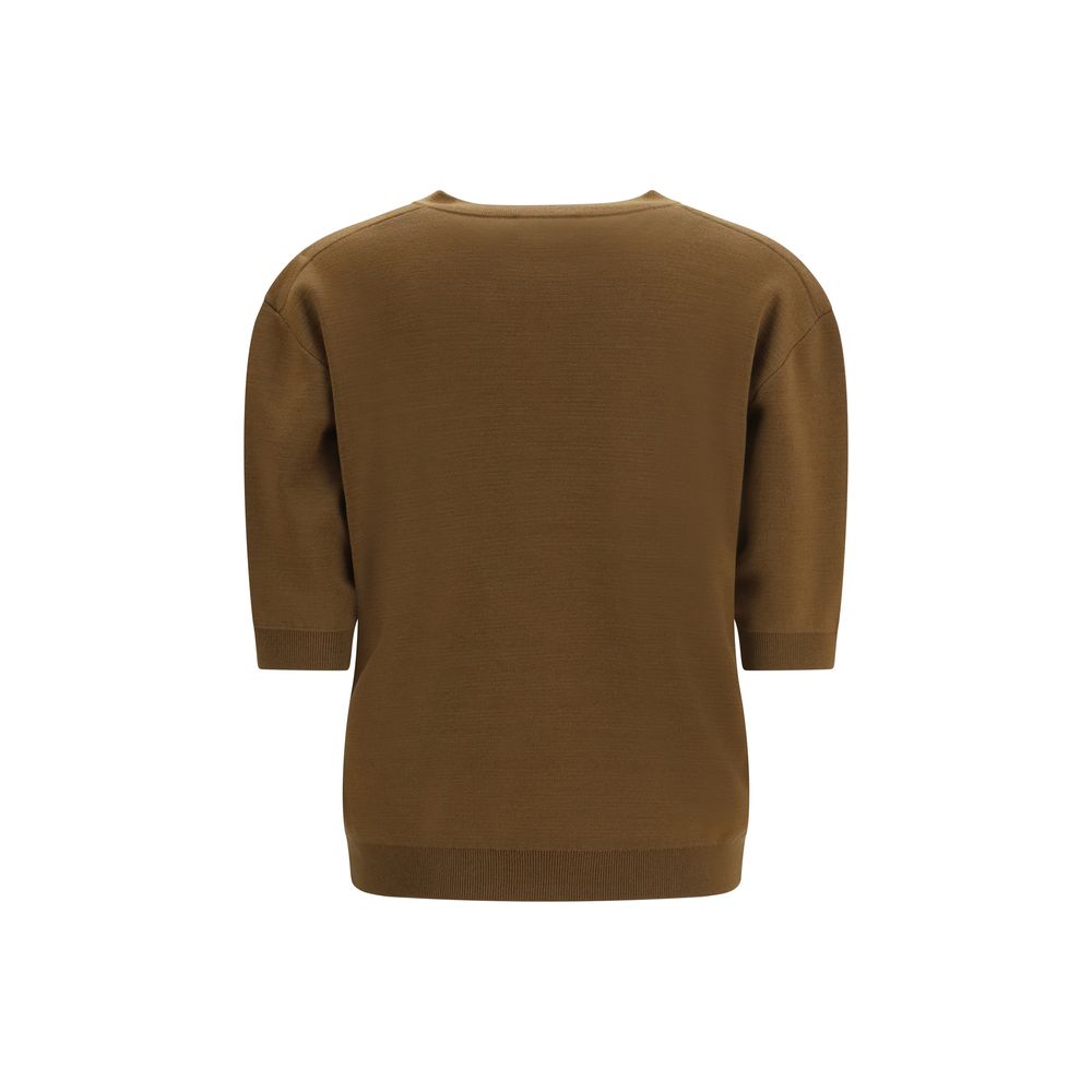 Khaite Brown Wool Oves Aries Cardigan - Eljoys Fashion 