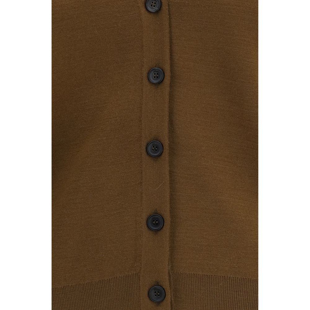 Khaite Brown Wool Oves Aries Cardigan - Eljoys Fashion 