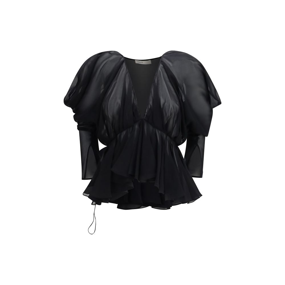 Khaite Black Silk Blouse - Eljoys Fashion 