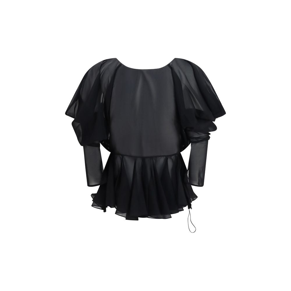 Khaite Black Silk Blouse - Eljoys Fashion 