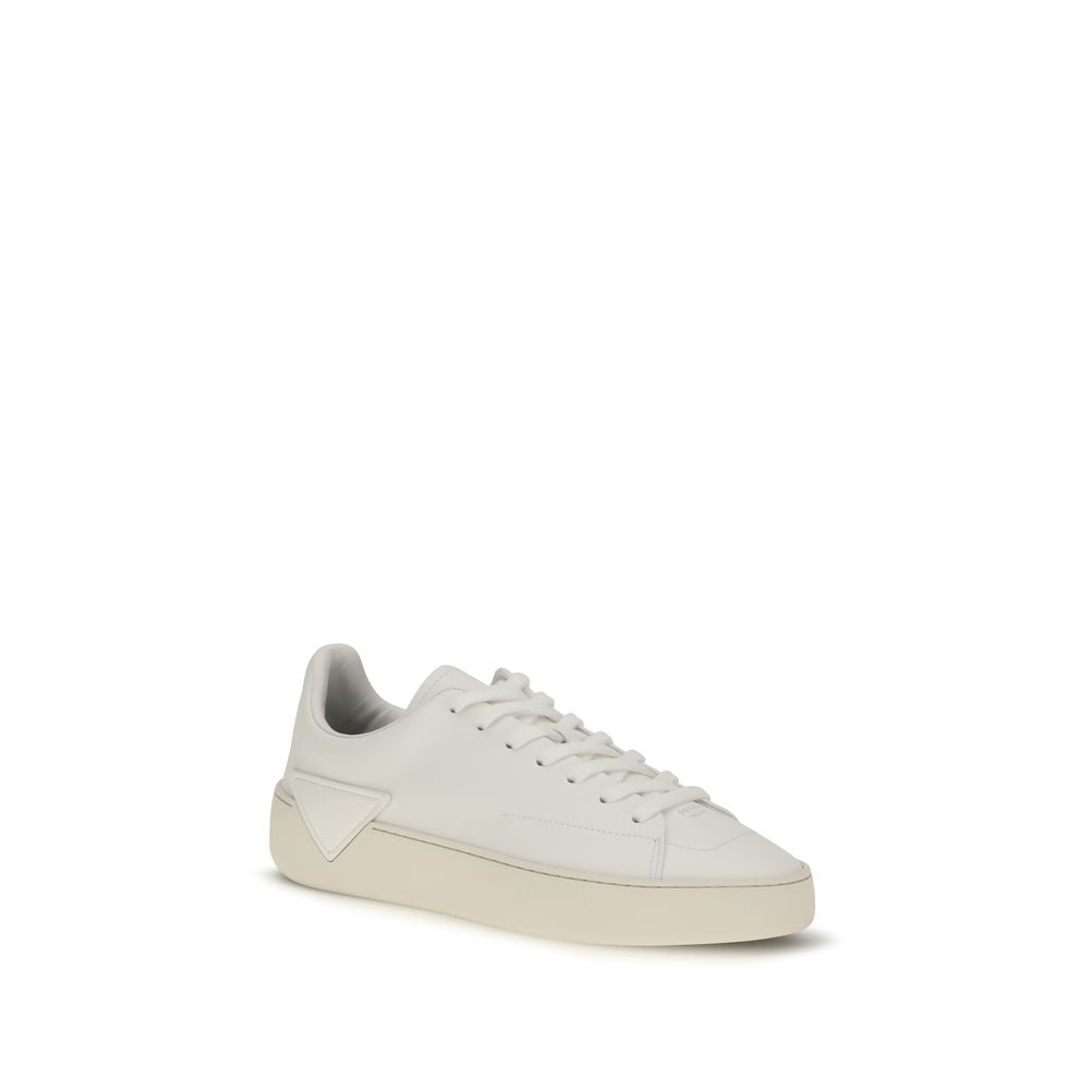 Prada White Calf Leather Bos Taurus Low Top Sneakers - Eljoys Fashion 
