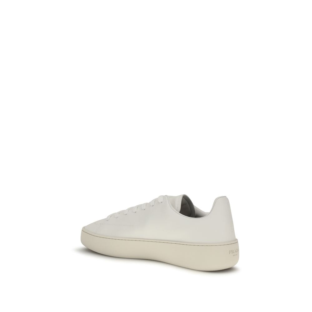 Prada White Calf Leather Bos Taurus Low Top Sneakers - Eljoys Fashion 