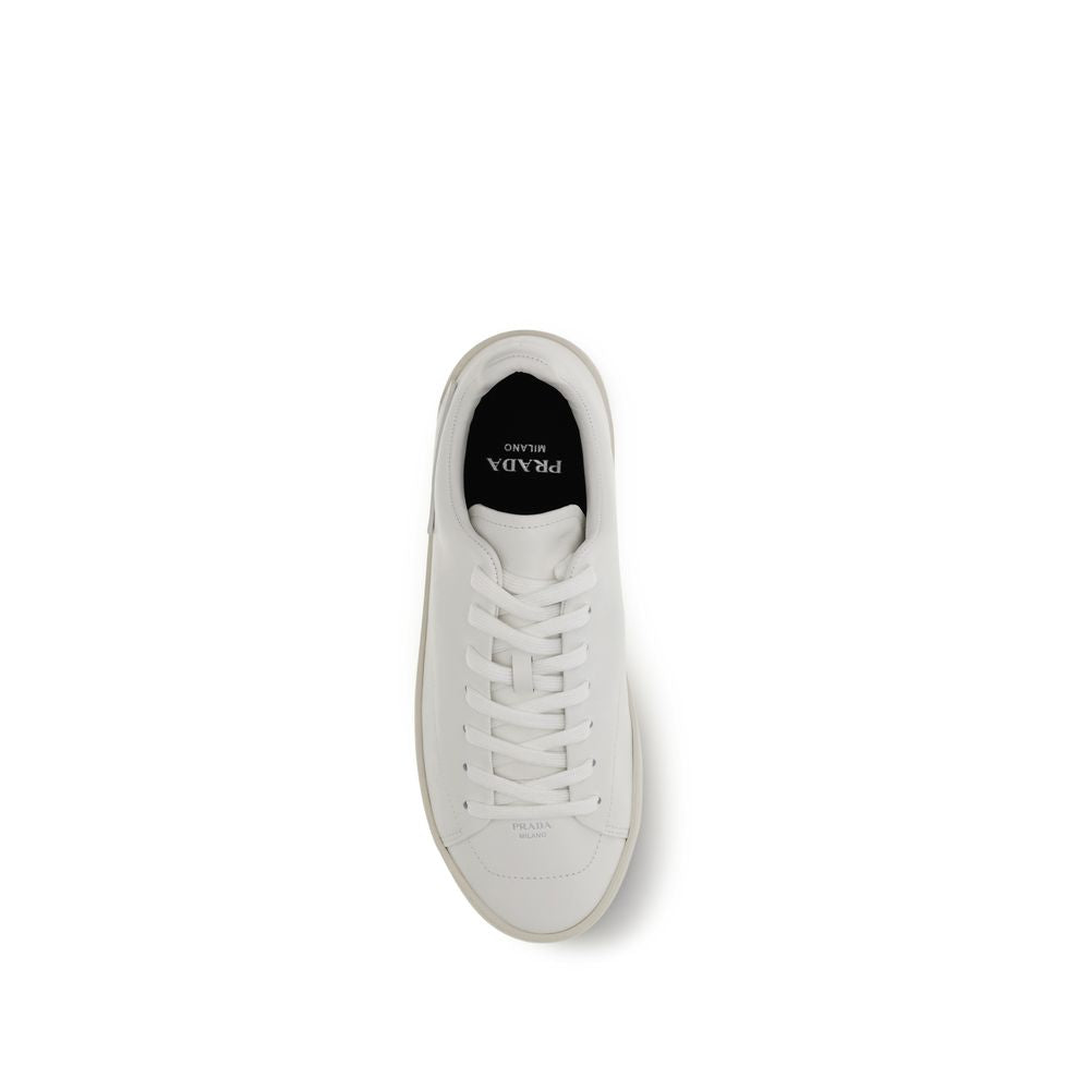 Prada White Calf Leather Bos Taurus Low Top Sneakers - Eljoys Fashion 