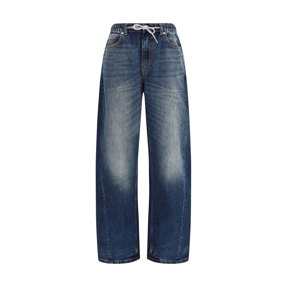 Alexander Wang Blue Cotton Relaxed Fit Jeans - Eljoys Fashion 