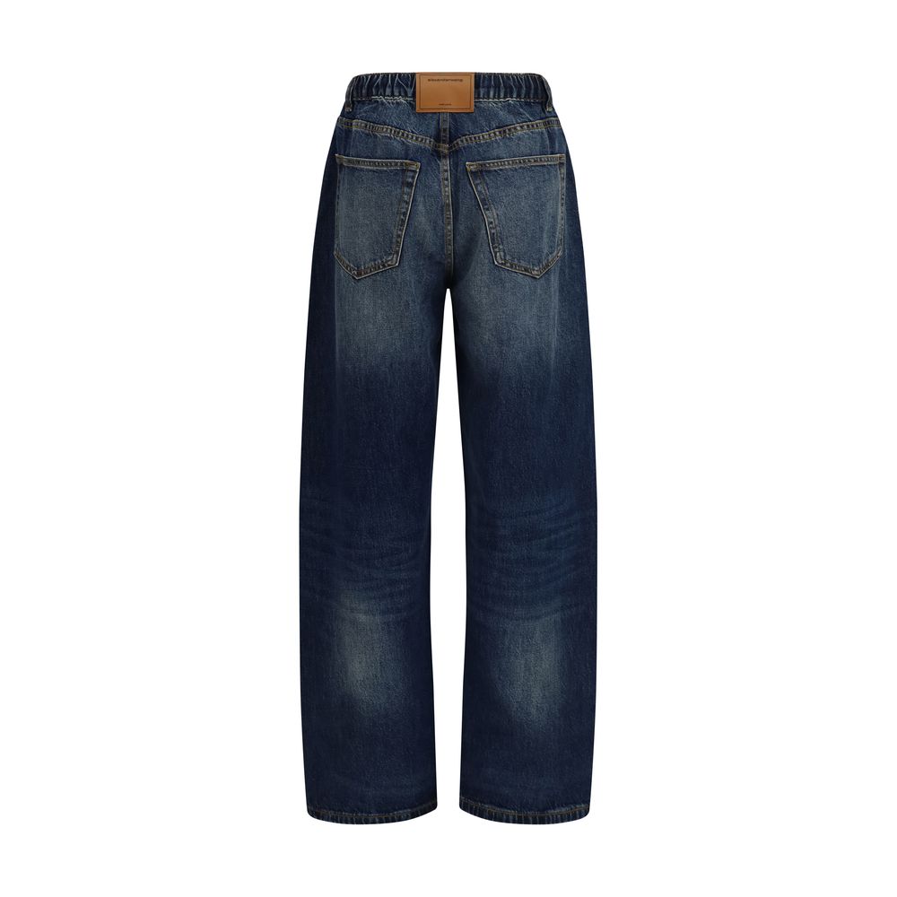 Alexander Wang Blue Cotton Relaxed Fit Jeans - Eljoys Fashion 