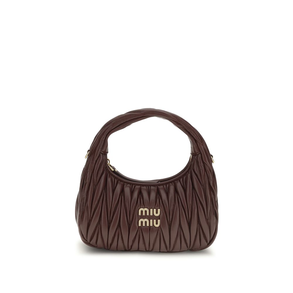 Miu Miu Bordeaux Calf Leather Bos Taurus Shoulder Bag - Eljoys Fashion 