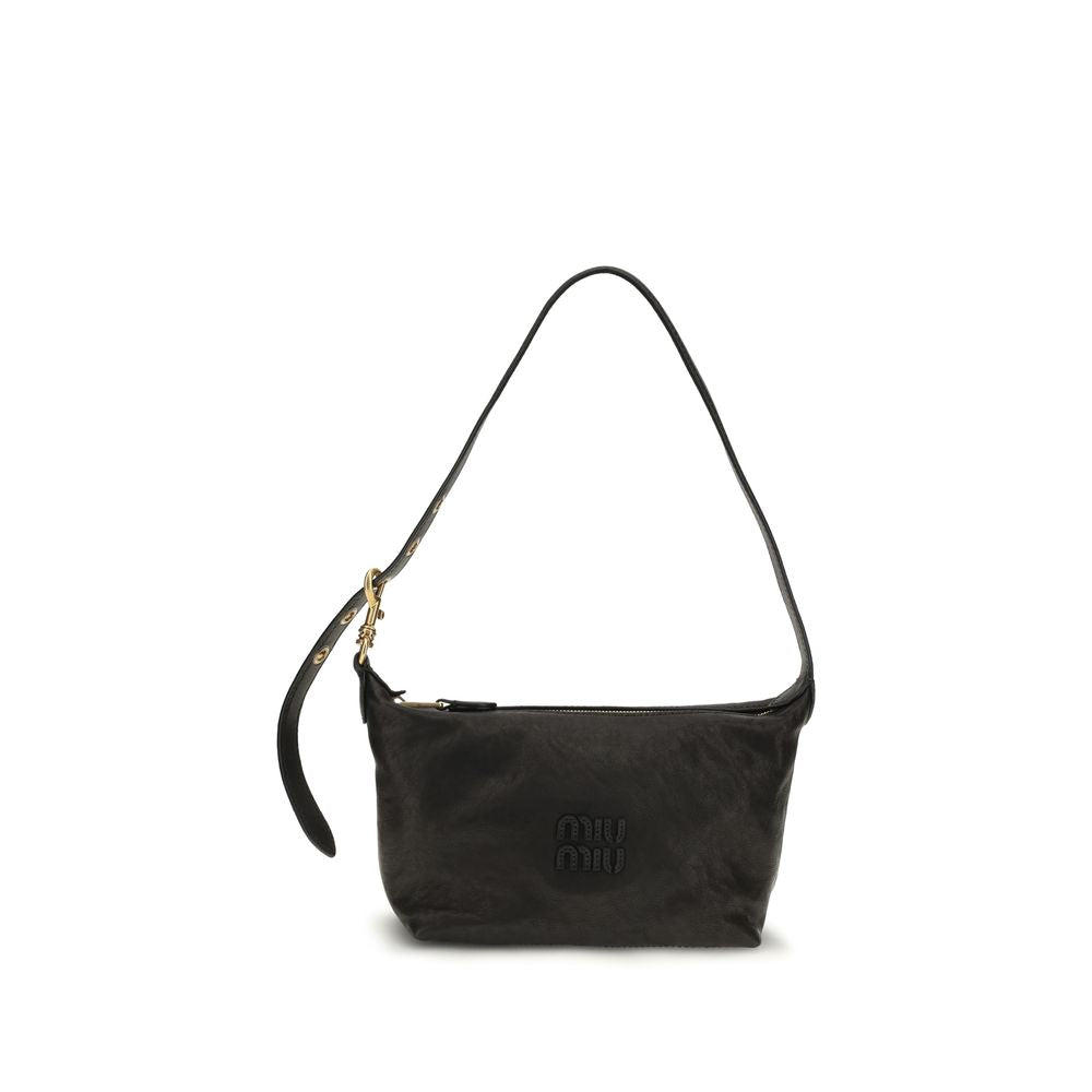 Miu Miu Black Suede Leather Shoulder Bag - Eljoys Fashion 
