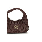 Miu Miu Bordeaux Calf Leather Bos Taurus Shoulder Bag - Eljoys Fashion 