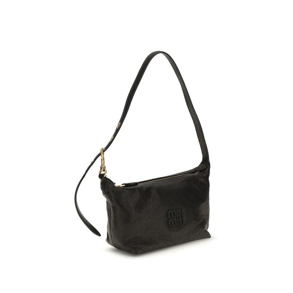 Miu Miu Black Suede Leather Shoulder Bag - Eljoys Fashion 