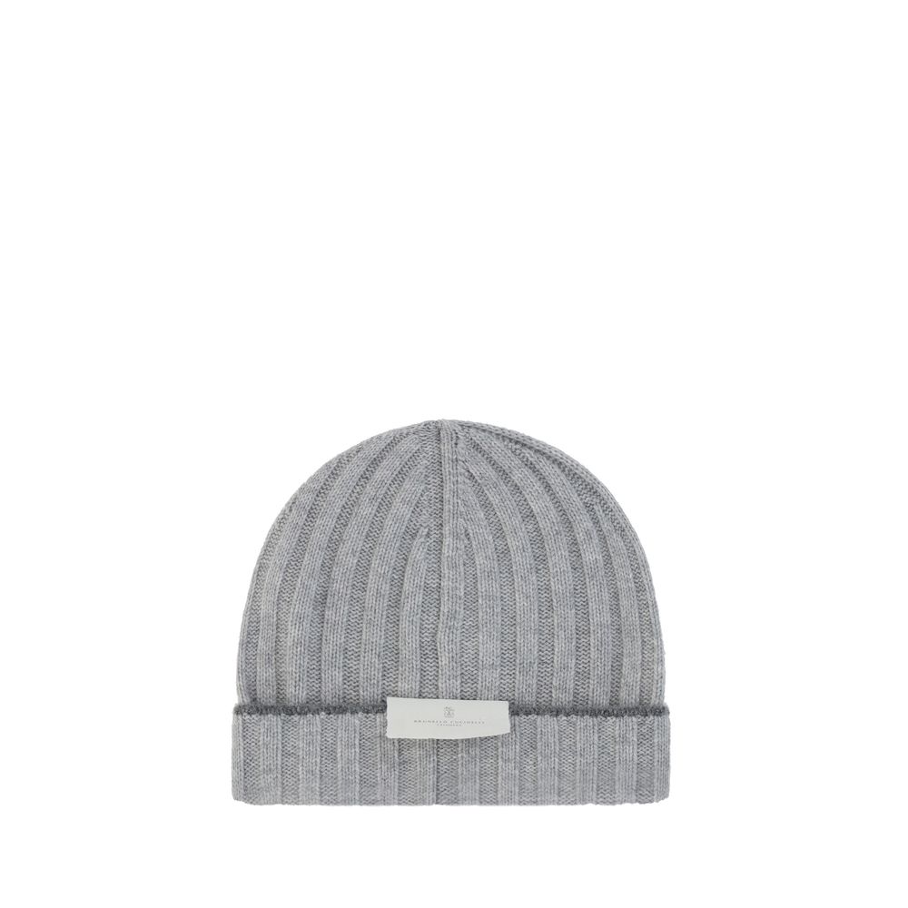 Brunello Cucinelli Gray Cashmere Beanie - Eljoys Fashion 