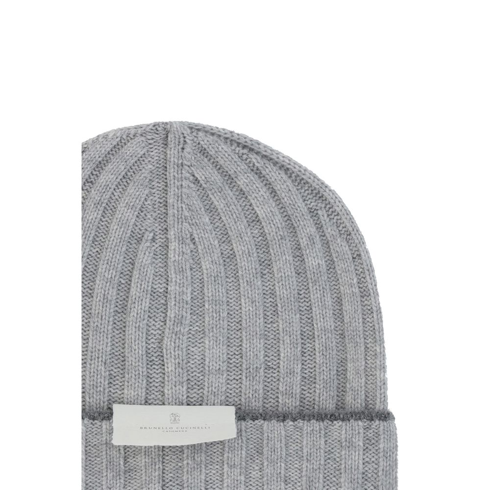 Brunello Cucinelli Gray Cashmere Beanie - Eljoys Fashion 