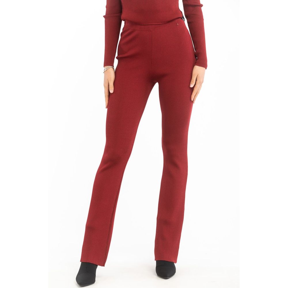 Patrizia Pepe Red Viscose Casual Pants - Eljoys Fashion 