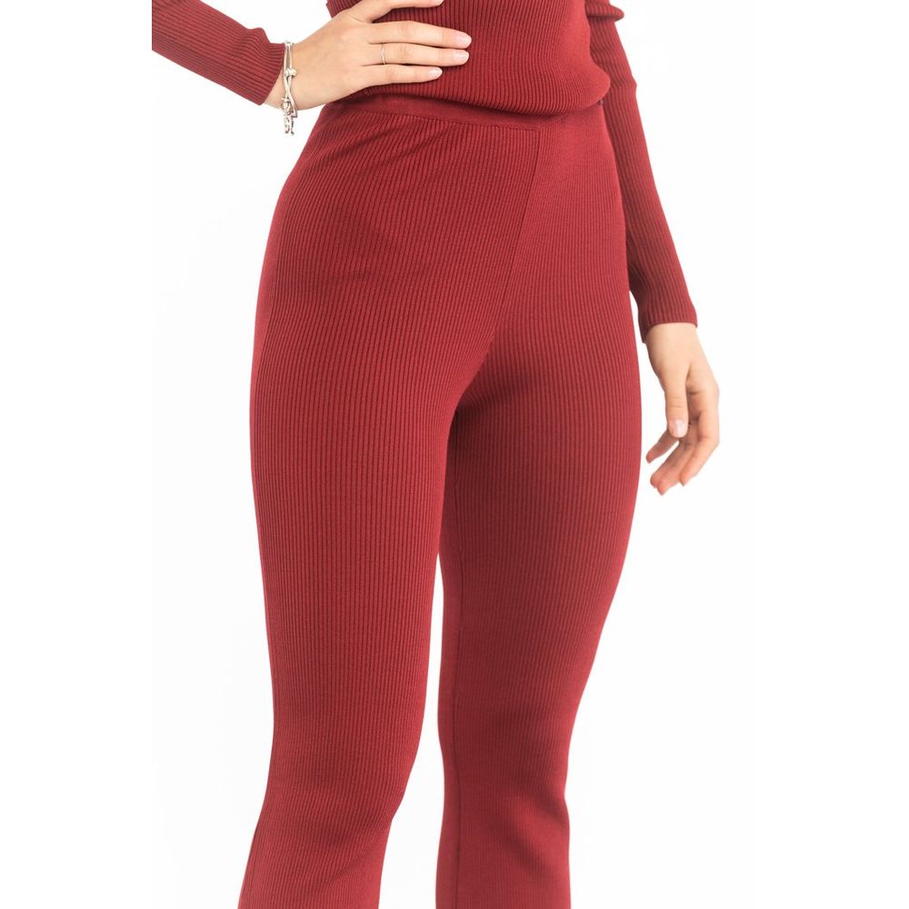 Patrizia Pepe Red Viscose Casual Pants - Eljoys Fashion 