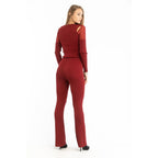 Patrizia Pepe Red Viscose Casual Pants - Eljoys Fashion 