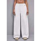 Patrizia Pepe White Cotton Casual Pants - Eljoys Fashion 