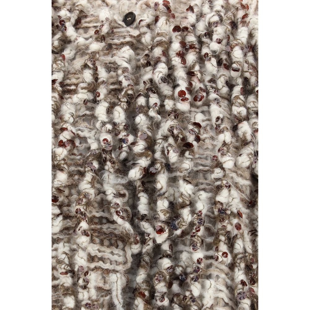 Brunello Cucinelli White Mohair Cardigan - Eljoys Fashion 
