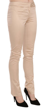 Just Cavalli Cream Low Waist Skinny Formal Trousers Pants