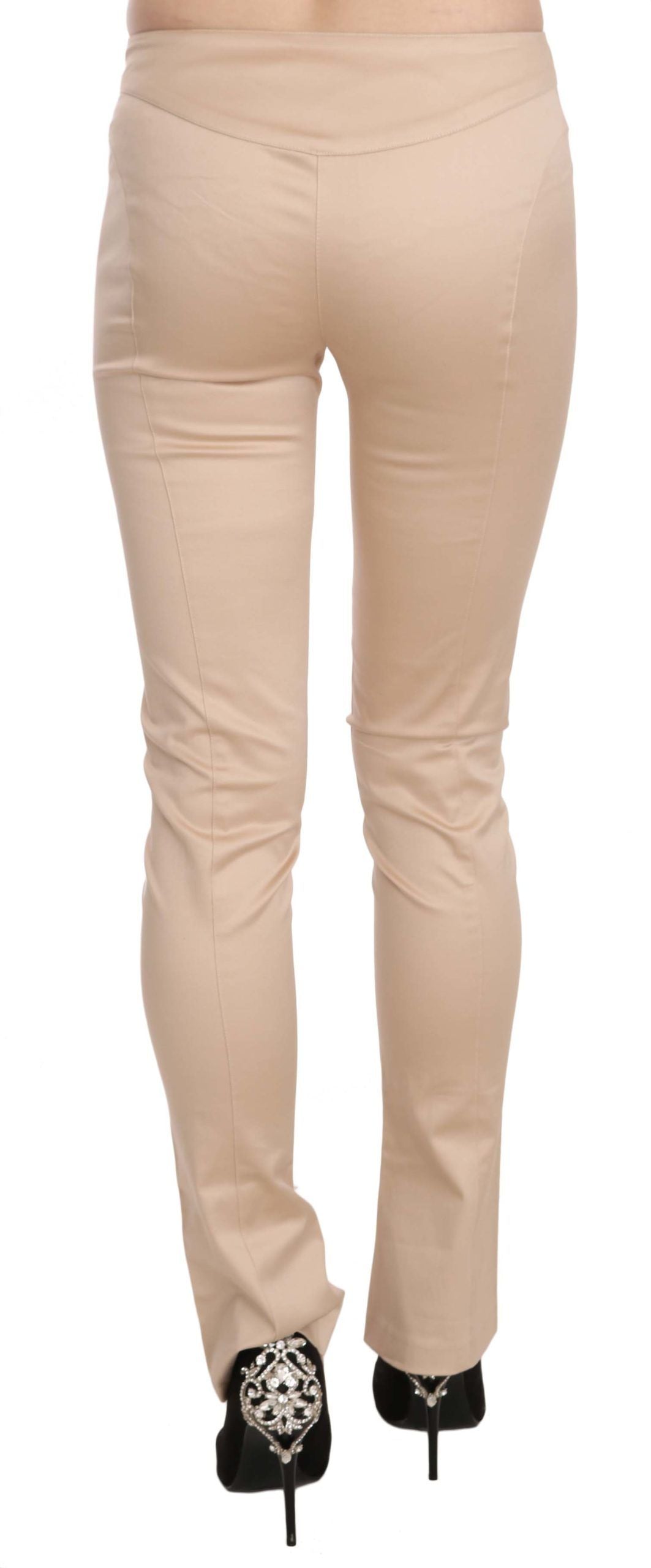 Just Cavalli Cream Low Waist Skinny Formal Trousers Pants Just Cavalli