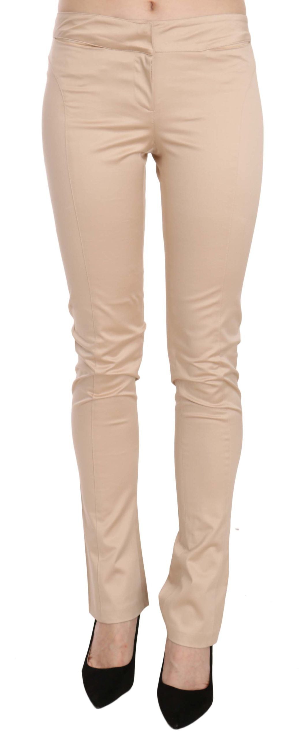 Just Cavalli Cream Low Waist Skinny Formal Trousers Pants Just Cavalli