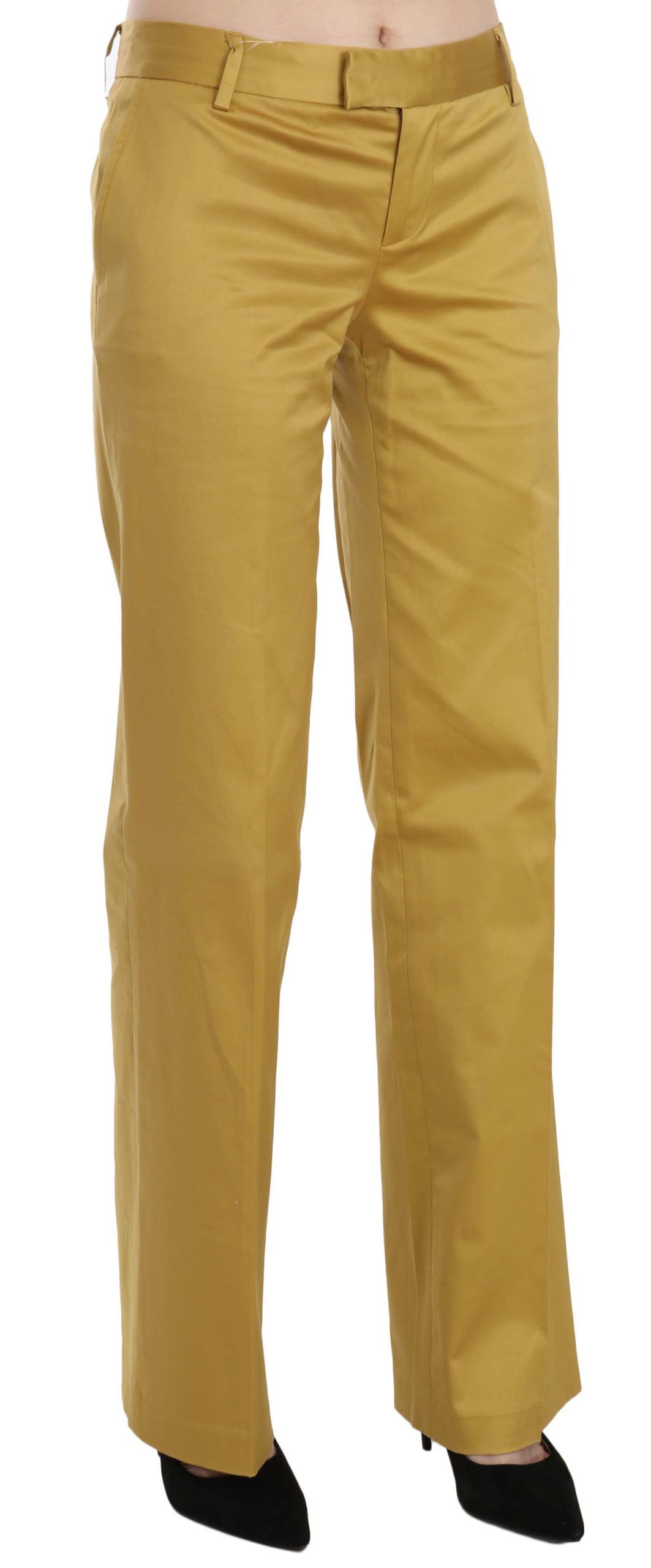 Just Cavalli Mustard Yellow Straight Formal Trousers Pants Just Cavalli