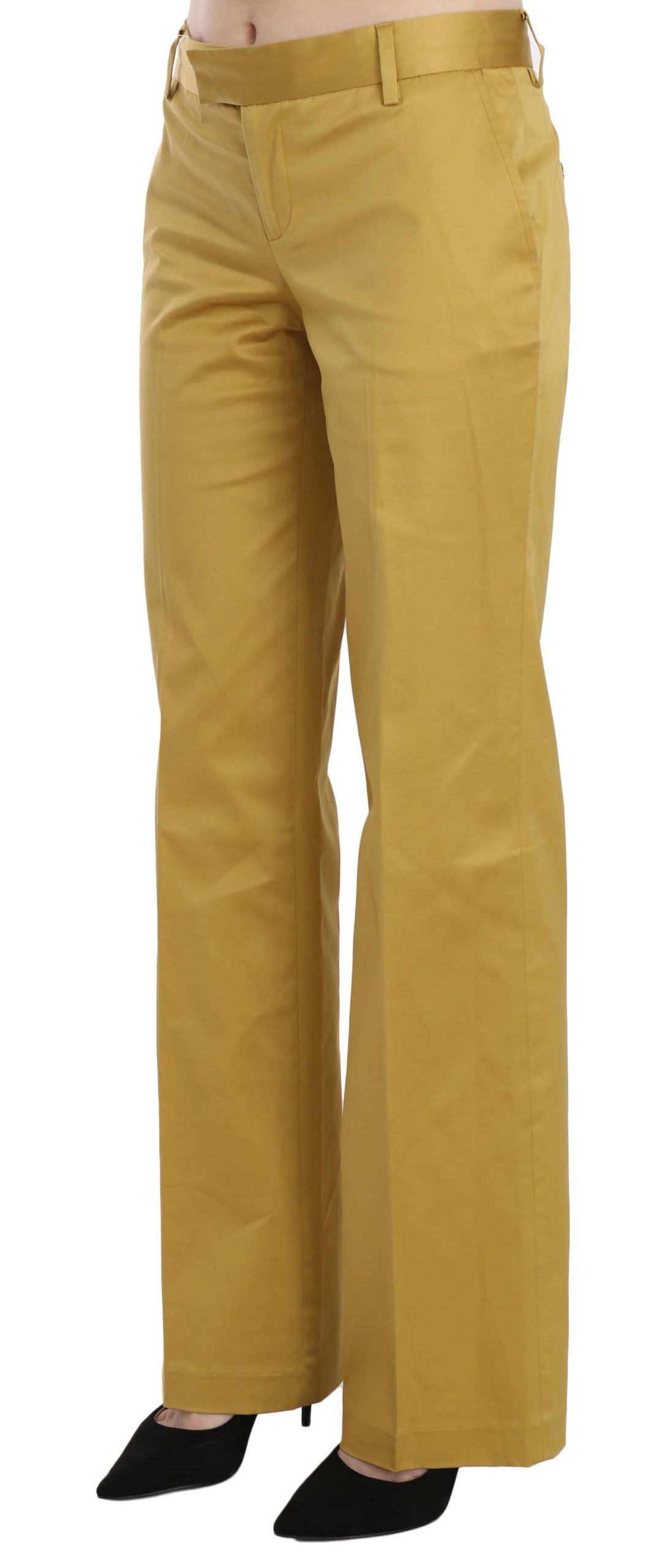 Just Cavalli Mustard Yellow Straight Formal Trousers Pants Just Cavalli