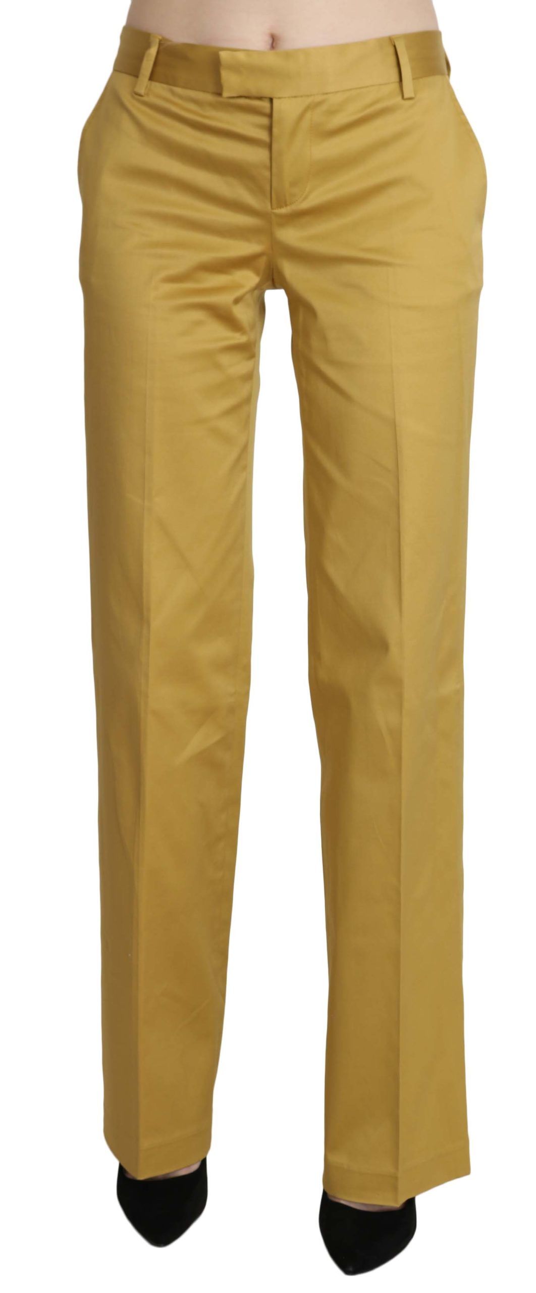 Just Cavalli Mustard Yellow Straight Formal Trousers Pants Just Cavalli
