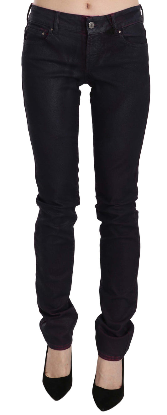 Just Cavalli Black Cotton Low Waist Skinny Denim Pants Just Cavalli