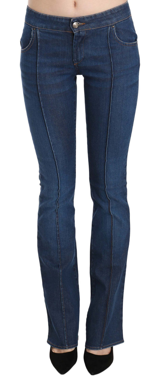 Just Cavalli Blue Low Waist Boot Cut Denim Pants Jeans Just Cavalli
