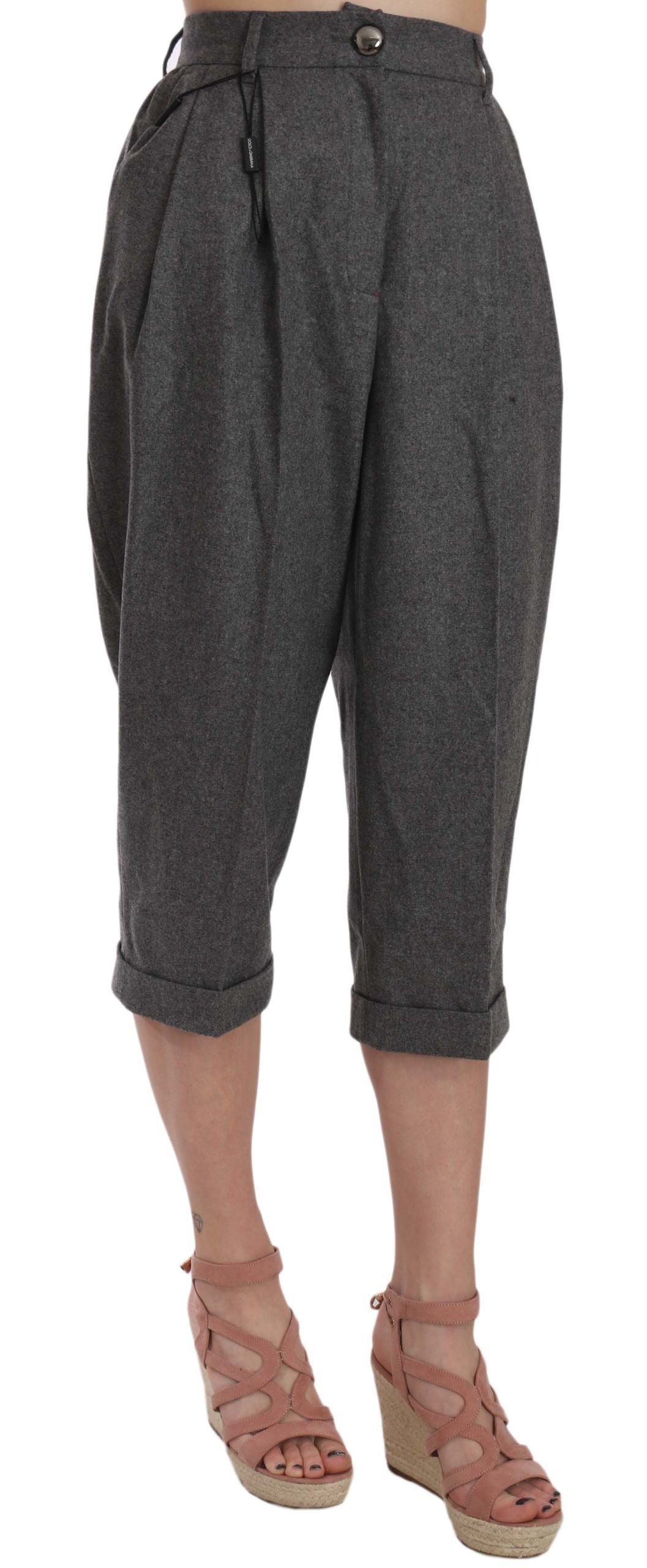 Dolce & Gabbana Wool Cropped Trouser Pleated Pant Dolce & Gabbana
