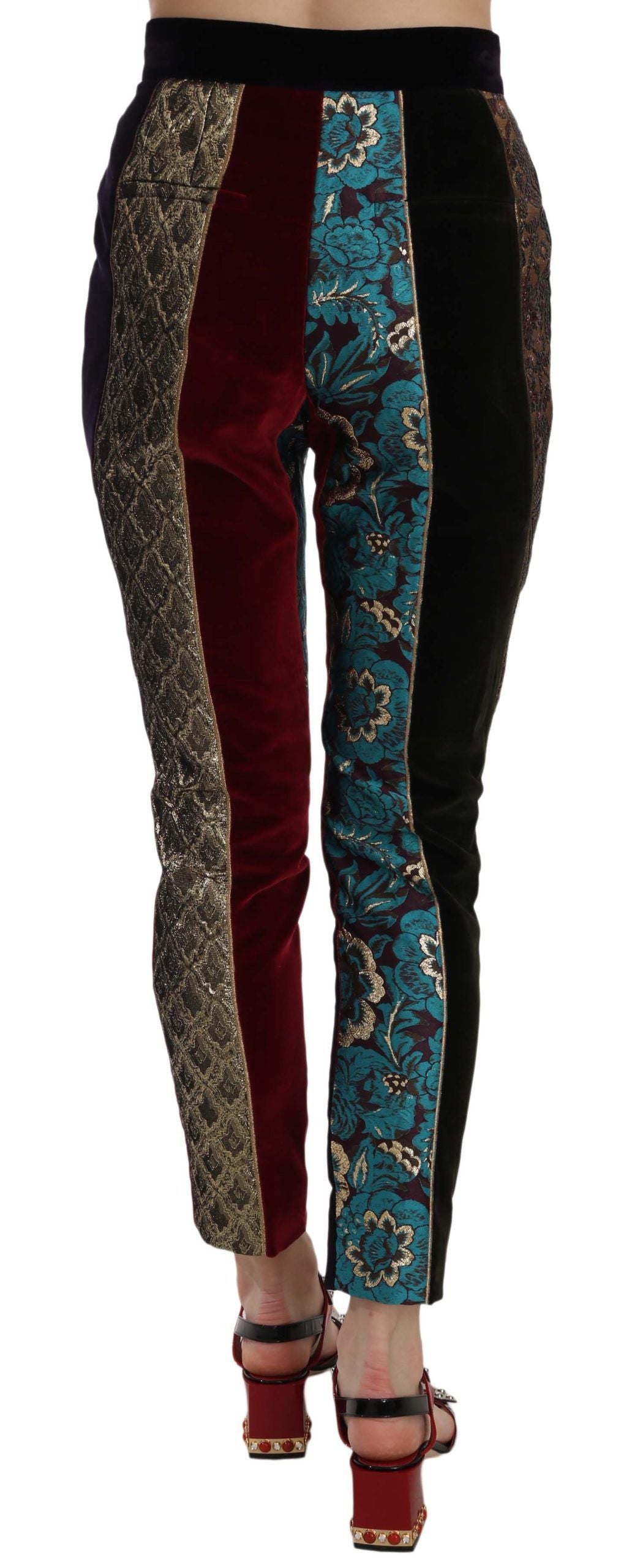 Dolce & Gabbana Multicolor Jacquard Cropped Tapered Pants Dolce & Gabbana