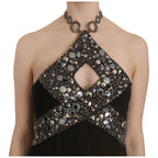 John Richmond Black Sequined Stretch Mini Shift Dress