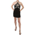 John Richmond Black Sequined Stretch Mini Shift Dress