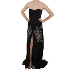 John Richmond Black Sequined Flare Ball Gown Dress