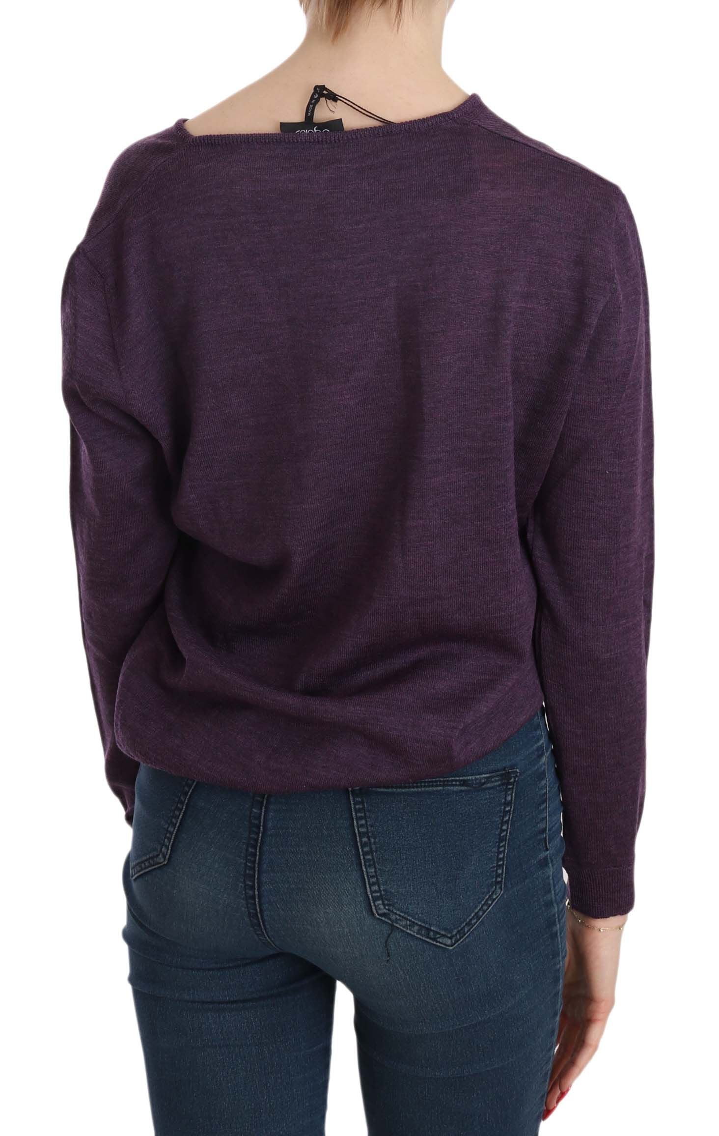 BYBLOS Purple V-neck Long Sleeve Pullover Top BYBLOS