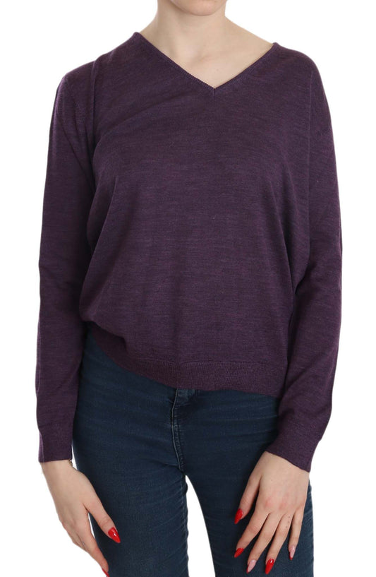 BYBLOS Purple V-neck Long Sleeve Pullover Top BYBLOS