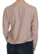 PINK MEMORIES Pink Lace See Through Long Sleeve Blouse