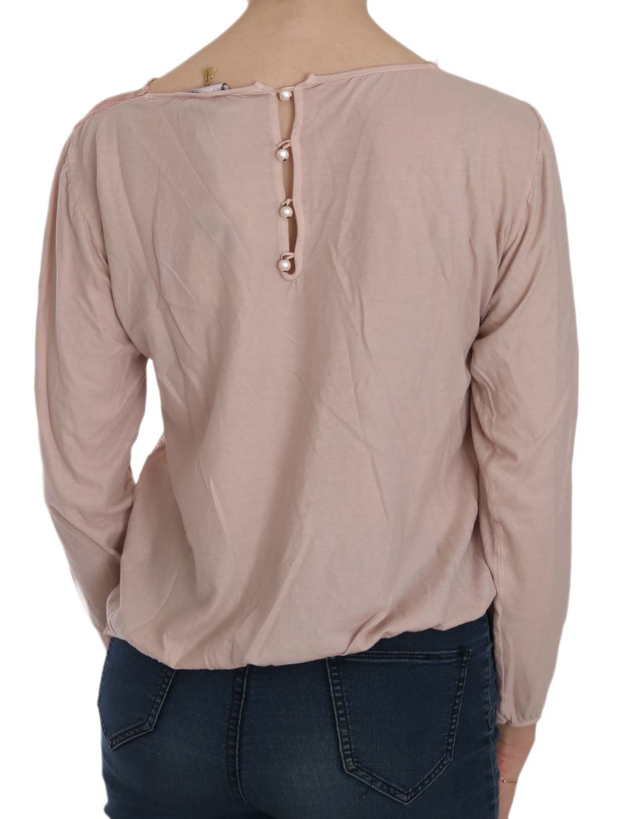 PINK MEMORIES Pink Lace See Through Long Sleeve Blouse PINK MEMORIES