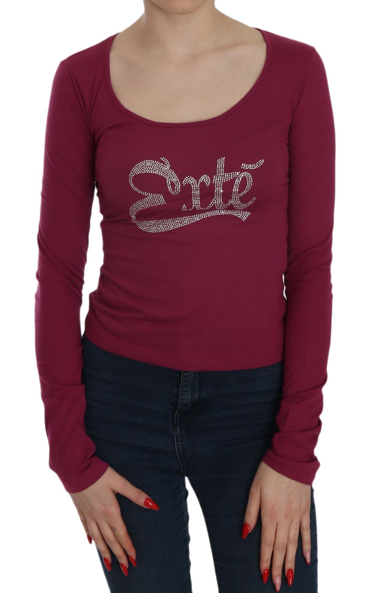 Exte Crystal Embellished Long Sleeve Casual Top Exte