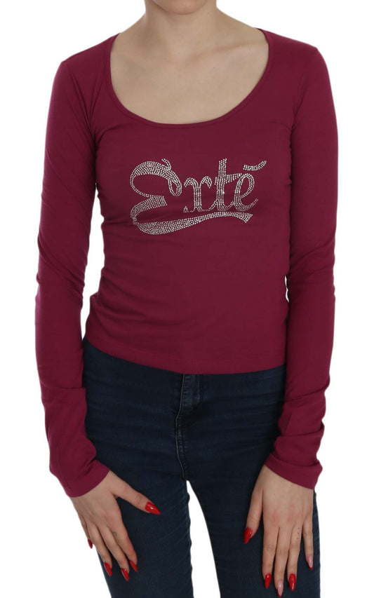 Exte Crystal Embellished Long Sleeve Casual Top Exte