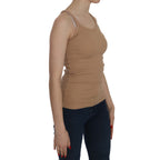 PINK MEMORIES Beige Sleeveless Spaghetti Strap Tank Blouse