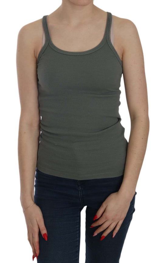 PINK MEMORIES Green Sleeveless Spaghetti Tank T-Shirt Blouse PINK MEMORIES